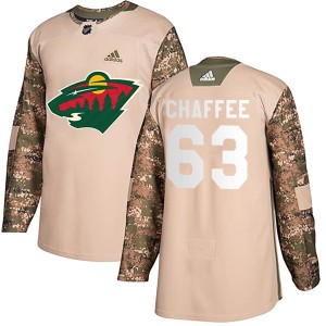 Youth Minnesota Wild Mitchell Chaffee Adidas Authentic Veterans Day Practice Jersey - Camo