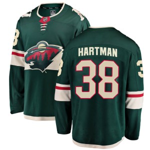 Men's Minnesota Wild Ryan Hartman Fanatics Branded Breakaway Home Jersey - Green