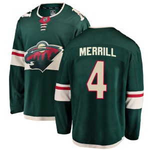 Men's Minnesota Wild Jon Merrill Fanatics Branded Breakaway Home Jersey - Green