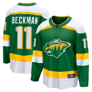 Youth Minnesota Wild Adam Beckman Fanatics Branded Breakaway Special Edition 2.0 Jersey - Green