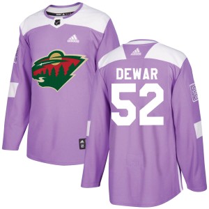Youth Minnesota Wild Connor Dewar Adidas Authentic Fights Cancer Practice Jersey - Purple