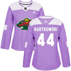 Women's Minnesota Wild Matt Bartkowski Adidas Authentic ized Fights Cancer Practice Jersey - Purple