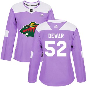 Women's Minnesota Wild Connor Dewar Adidas Authentic Fights Cancer Practice Jersey - Purple