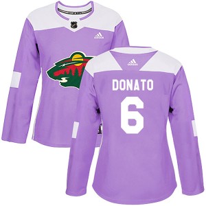 Women's Minnesota Wild Ryan Donato Adidas Authentic Fights Cancer Practice Jersey - Purple
