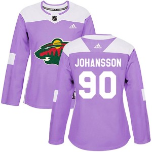 Women's Minnesota Wild Marcus Johansson Adidas Authentic Fights Cancer Practice Jersey - Purple