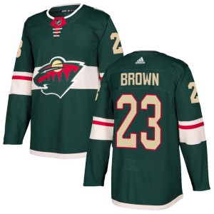 Youth Minnesota Wild J.T. Brown Adidas Authentic Home Jersey - Green