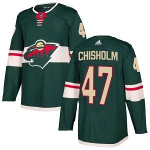 Youth Minnesota Wild Declan Chisholm Adidas Authentic Home Jersey - Green