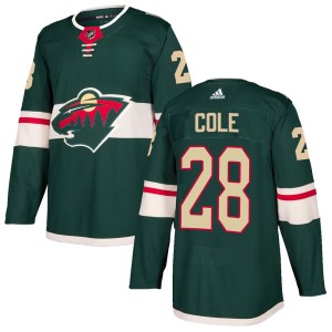 Youth Minnesota Wild Ian Cole Adidas Authentic Home Jersey - Green