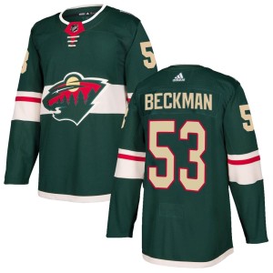 Men's Minnesota Wild Adam Beckman Adidas Authentic Home Jersey - Green