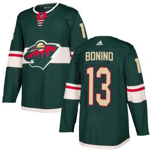 Men's Minnesota Wild Nick Bonino Adidas Authentic Home Jersey - Green