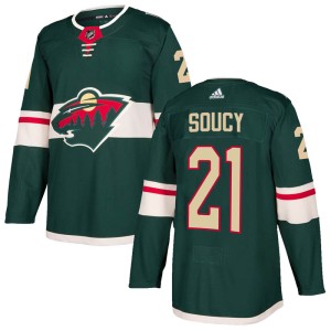 Men's Minnesota Wild Carson Soucy Adidas Authentic Home Jersey - Green