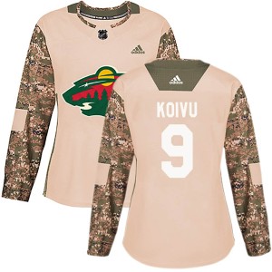 Women's Minnesota Wild Mikko Koivu Adidas Authentic Veterans Day Practice Jersey - Camo