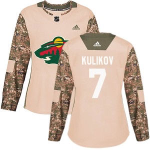 Women's Minnesota Wild Dmitry Kulikov Adidas Authentic Veterans Day Practice Jersey - Camo