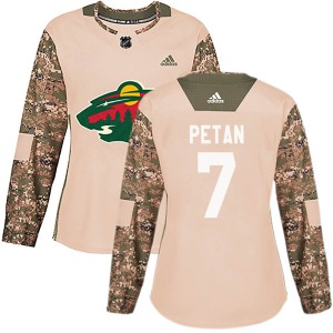 Women's Minnesota Wild Nic Petan Adidas Authentic Veterans Day Practice Jersey - Camo