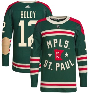 Youth Minnesota Wild Matt Boldy Adidas Authentic 2022 Winter Classic Player Jersey - Green