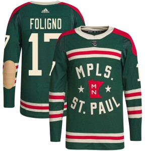 Youth Minnesota Wild Marcus Foligno Adidas Authentic 2022 Winter Classic Player Jersey - Green
