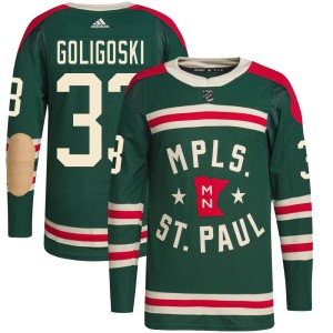 Youth Minnesota Wild Alex Goligoski Adidas Authentic 2022 Winter Classic Player Jersey - Green
