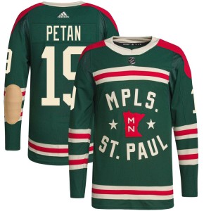 Youth Minnesota Wild Nic Petan Adidas Authentic 2022 Winter Classic Player Jersey - Green
