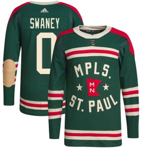 Youth Minnesota Wild Nick Swaney Adidas Authentic 2022 Winter Classic Player Jersey - Green