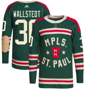 Youth Minnesota Wild Jesper Wallstedt Adidas Authentic 2022 Winter Classic Player Jersey - Green
