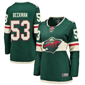 Women's Minnesota Wild Adam Beckman Fanatics Branded Breakaway Home Jersey - Green