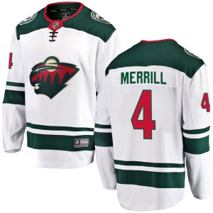 Men's Minnesota Wild Jon Merrill Fanatics Branded Breakaway Away Jersey - White
