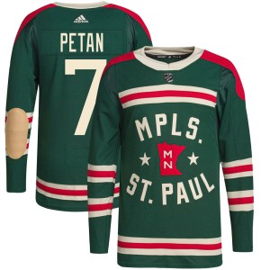 Men's Minnesota Wild Nic Petan Adidas Authentic 2022 Winter Classic Player Jersey - Green