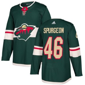 Youth Minnesota Wild Jared Spurgeon Adidas Authentic Home Jersey - Green
