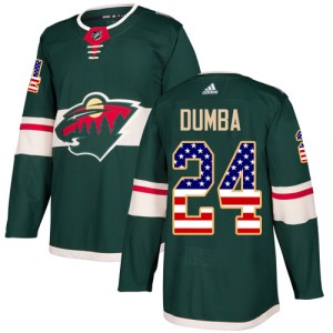 Men's Minnesota Wild Matt Dumba Adidas Authentic USA Flag Fashion Jersey - Green