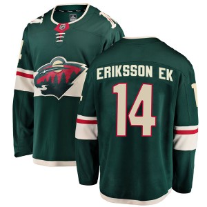 Men's Minnesota Wild Joel Eriksson Ek Fanatics Branded Breakaway Home Jersey - Green